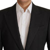 Dolce &amp; Gabbana Schwarzer einreihiger Blazer aus Wolle v