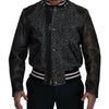 Dolce & Gabbana Black Houndstooth Polyester Bomber Jacket
