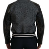 Dolce & Gabbana Black Houndstooth Polyester Bomber Jacket
