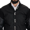 Dolce & Gabbana Black Nylon Crystals Coat Buttons Jacket
