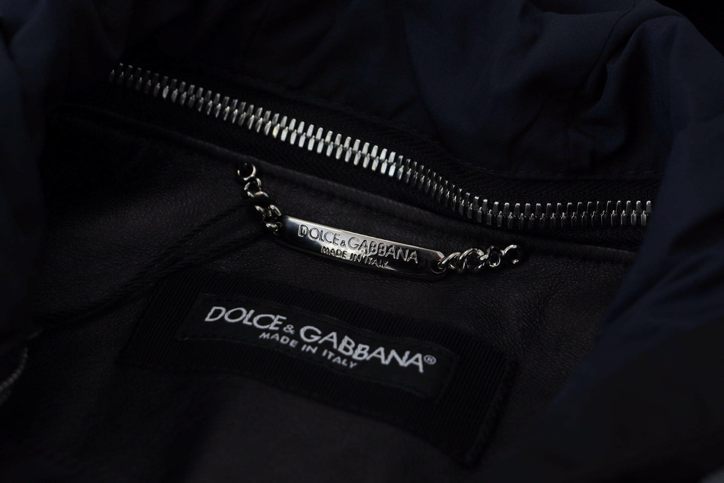 Dolce & Gabbana Black Polyester Hooded Blouson Coat Jacket