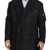 Dolce & Gabbana Black Wool Double Breasted Coat Men Jacket