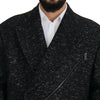 Dolce & Gabbana Black Wool Double Breasted Coat Men Jacket