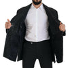 Dolce & Gabbana Black Wool Double Breasted Coat Men Jacket