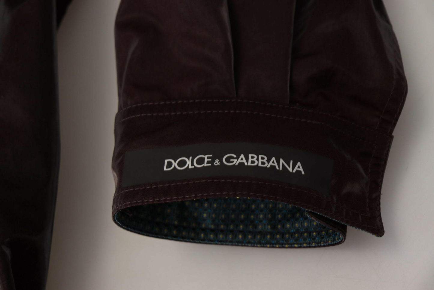 Dolce & Gabbana Bordeaux Nylon Collared Men Coat Jacket