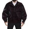 Dolce & Gabbana Bordeaux Nylon Collared Men Coat Jacket