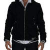 Dolce & Gabbana Black Polyester Hooded Full Zip Jacket