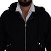 Dolce & Gabbana Black Polyester Hooded Full Zip Jacket
