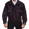 Dolce & Gabbana Purple Nylon Collared Biker Coat Jacket