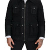 Dolce & Gabbana Black Wool Collared Full Zip Jacket