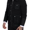 Dolce & Gabbana Black Wool Collared Full Zip Jacket