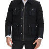 Dolce & Gabbana Black Wool Collared Full Zip Jacket