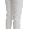 Cavalli White Cotton Blend Slim Fit Jeans