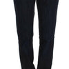 Cavalli Blue Cotton Straight Fit Stretch Jeans