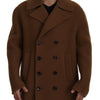 Dolce & Gabbana Brown Nylon Double Breasted Coat Jacket