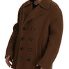 Dolce & Gabbana Brown Nylon Double Breasted Coat Jacket