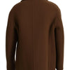 Dolce & Gabbana Brown Nylon Double Breasted Coat Jacket