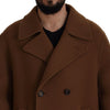 Dolce & Gabbana Brown Nylon Double Breasted Coat Jacket