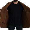 Dolce & Gabbana Brown Nylon Double Breasted Coat Jacket