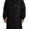 Dolce & Gabbana Black Nylon Hooded Parka Coat Winter Jacket