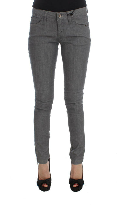 Costume National – Graue Slim-Fit-Jeans aus Baumwollmischung