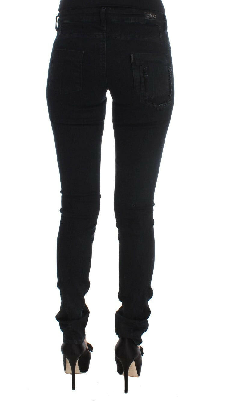 Costume National – Schwarze Slim-Fit-Jeans aus Baumwolle