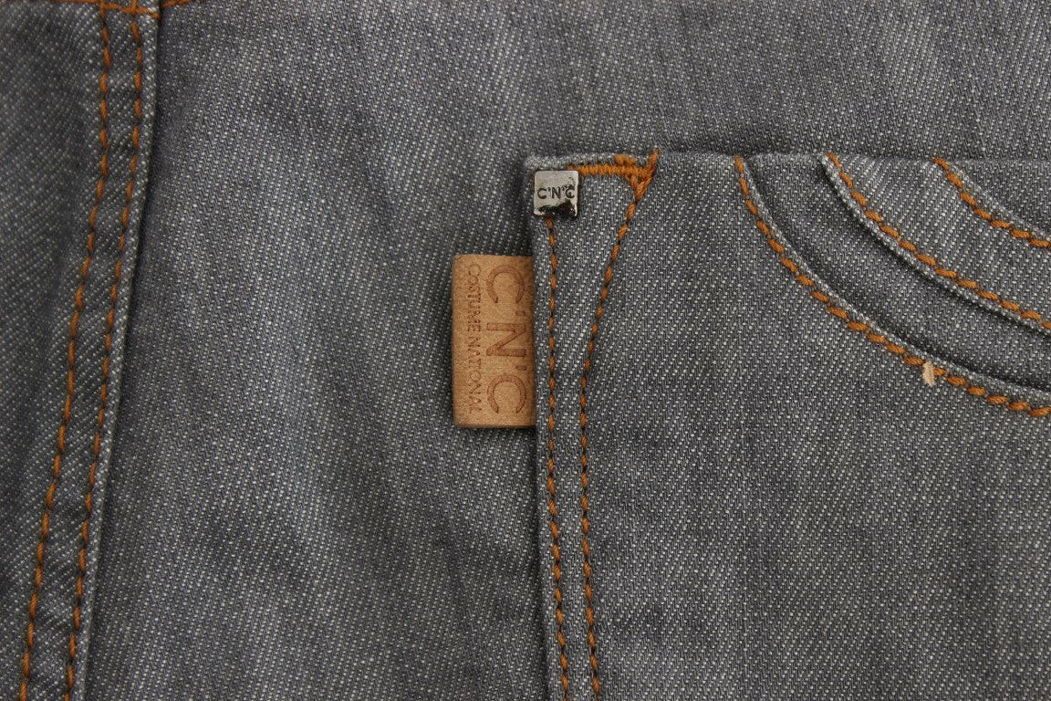 Costume National Gray Cotton Regular Fit Denim Jeans