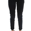 Costume National Black Cotton Slim Fit Cropped Jeans
