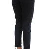 Costume National Black Cotton Slim Fit Cropped Jeans