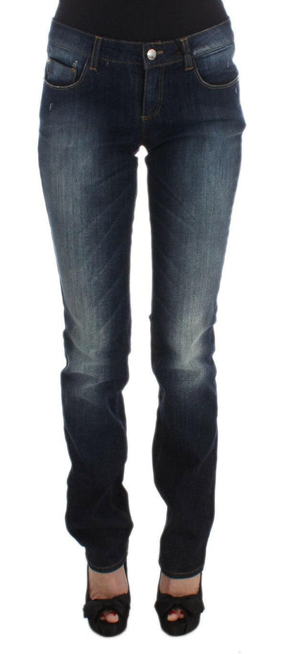Costume National – Slim Fit Bootcut-Jeans aus Baumwolle in Blau