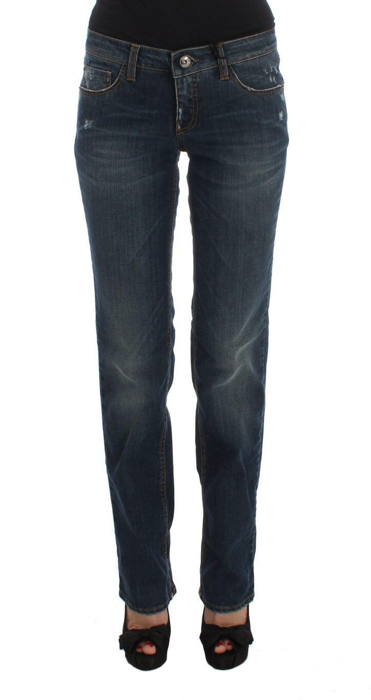 Costume National – Bootcut-Jeans aus Baumwollmischung in Blau