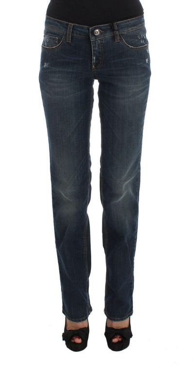 Costume National – Bootcut-Jeans aus Baumwollmischung in Blau