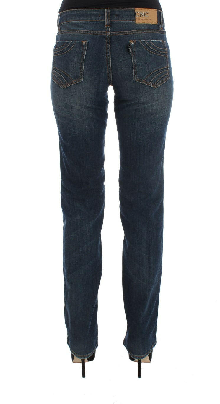 Costume National – Bootcut-Jeans aus Baumwollmischung in Blau