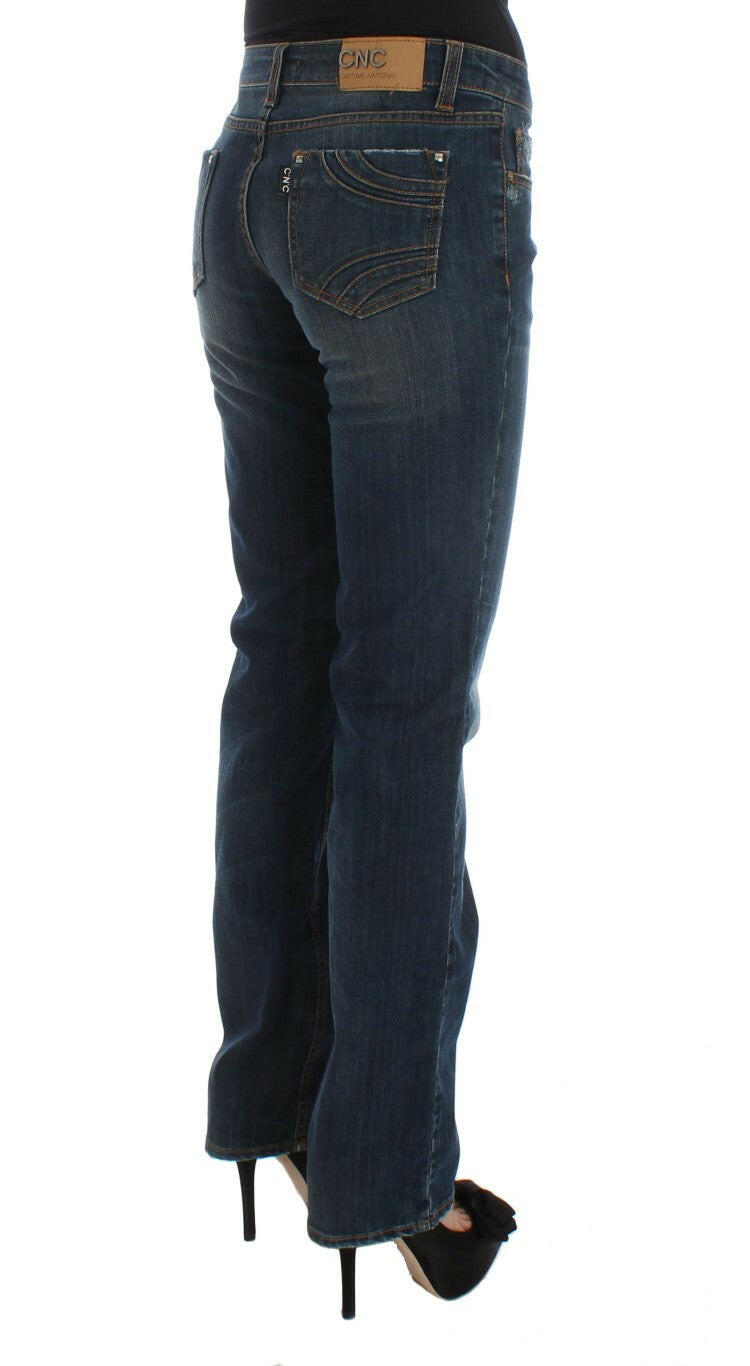 Costume National – Bootcut-Jeans aus Baumwollmischung in Blau