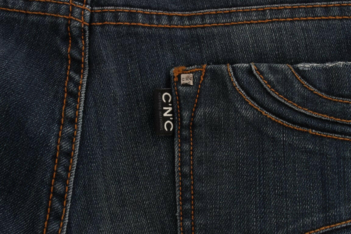 Costume National – Bootcut-Jeans aus Baumwollmischung in Blau