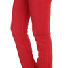 Costume National Red Cotton Blend Super Slim Fit Jeans