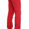 Costume National Red Cotton Blend Super Slim Fit Jeans