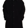 Dolce & Gabbana Black Alpaca Button Down Trench Coat Jacket