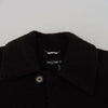 Dolce & Gabbana Black Alpaca Button Down Trench Coat Jacket