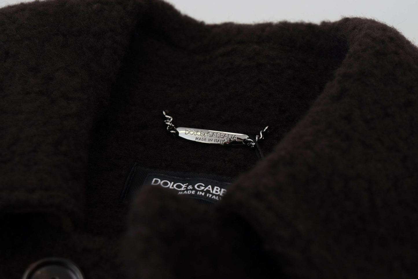 Dolce & Gabbana Black Alpaca Button Down Trench Coat Jacket