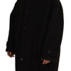 Dolce & Gabbana Black Alpaca Button Down Trench Coat Jacket