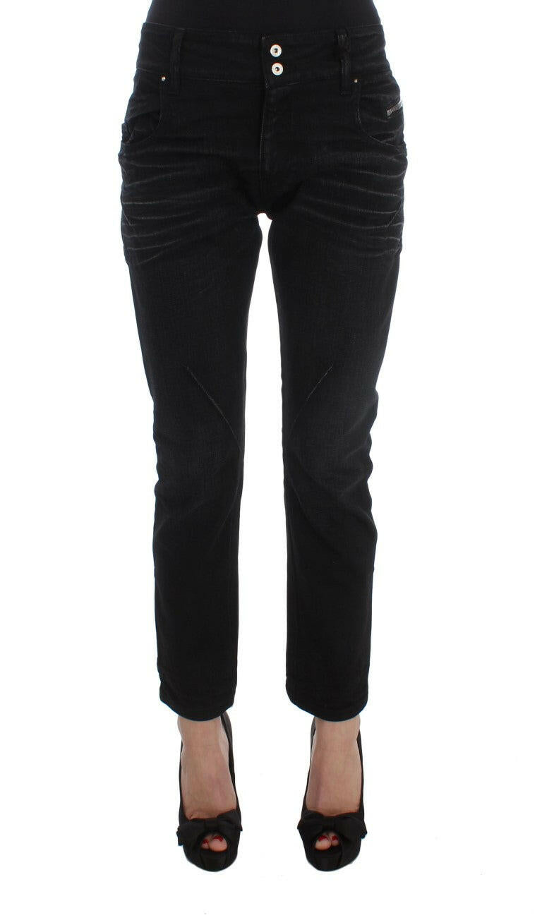 Costume National Black Cotton Slouchy Slims Fit Jeans