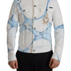 Dolce & Gabbana White Cotton Logo Embroidery Denim Jacket