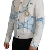 Dolce & Gabbana White Cotton Logo Embroidery Denim Jacket
