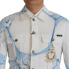 Dolce & Gabbana White Cotton Logo Embroidery Denim Jacket