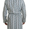 Dolce & Gabbana Blue Floral Cotton Robe Coat Jacket