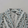 Dolce & Gabbana Blue Floral Cotton Robe Coat Jacket