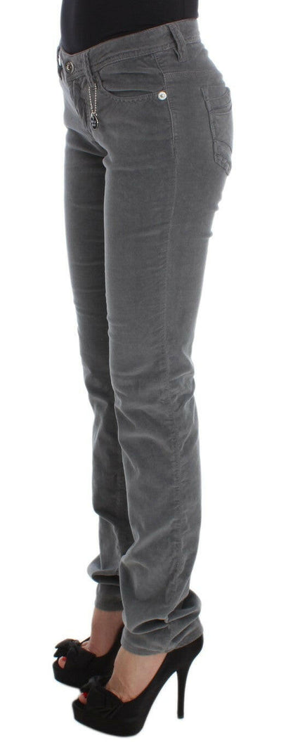 Costume National – Super Slim Cordjeans aus grauer Baumwolle