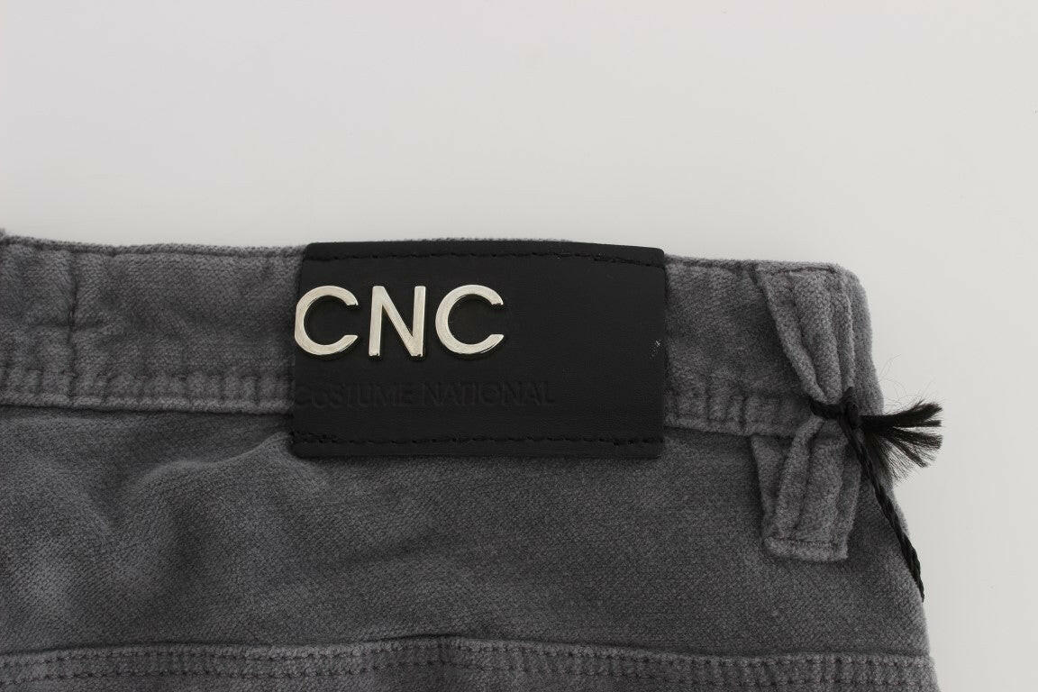 Costume National Gray Cotton Super Slim Corduroys Jeans