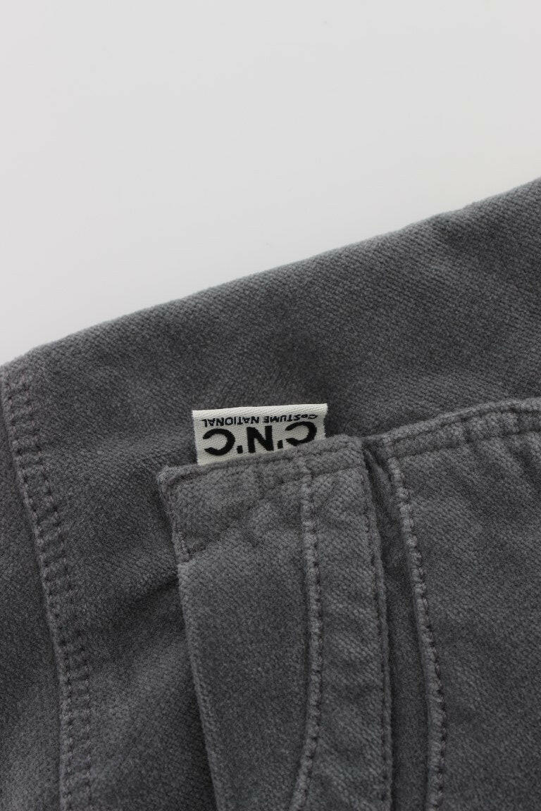 Costume National Gray Cotton Super Slim Corduroys Jeans